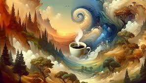 Surreal Coffee Dreamscape HD Wallpaper by QuantumCurator